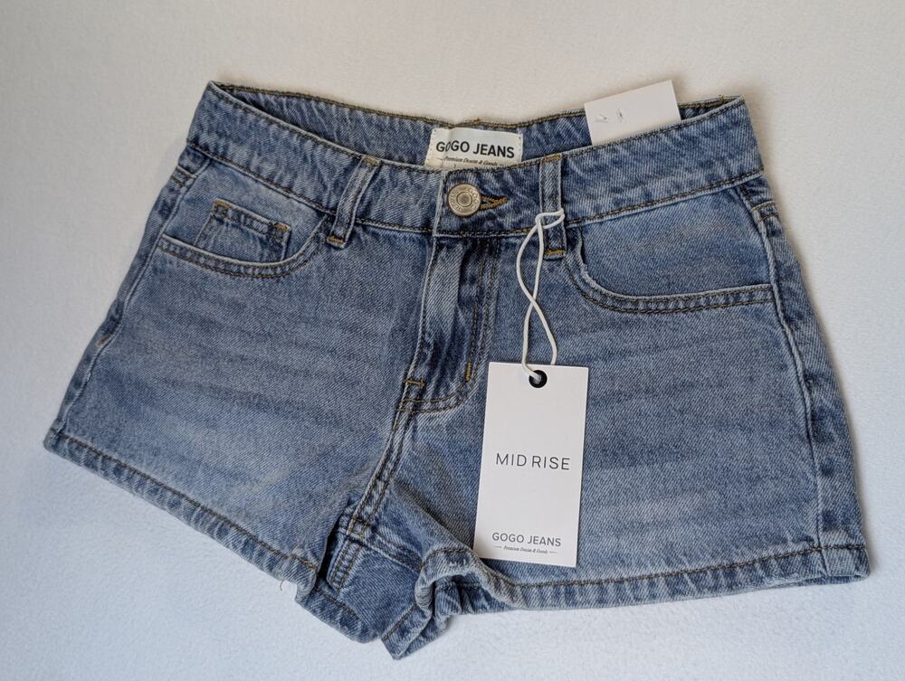 NWT Go Go Denim Shorts Mid Rise Size 1/25